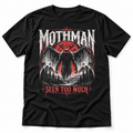 Mothman - Seen Too Much black graphic T-shirt by Astral Drift