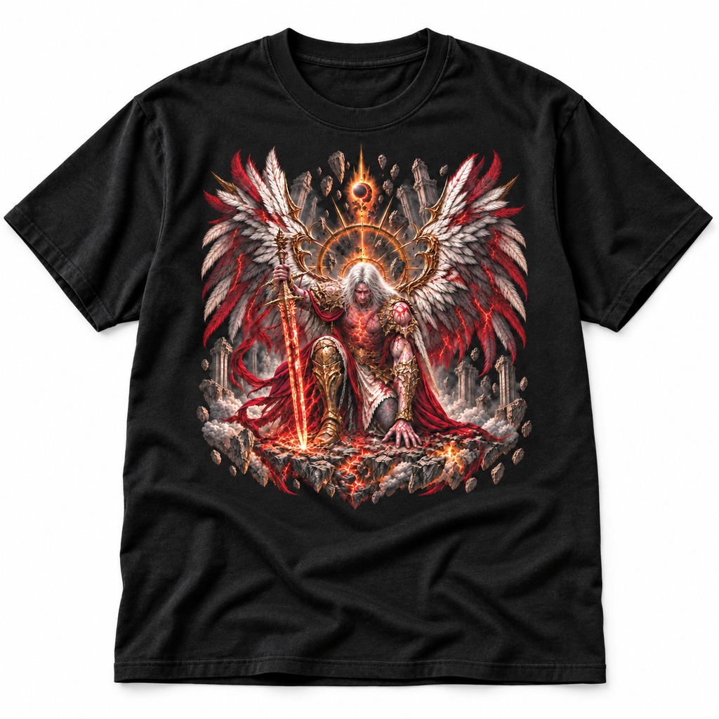 The Fallen black graphic T-shirt by Astral Drift