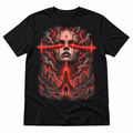 Transmission black analogue horror graphic T-shirt by Astral Drift