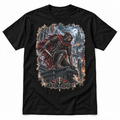 The Rogue black Gloamforged graphic T-shirt with tiefling rogue fantasy artwork – Astral Drift