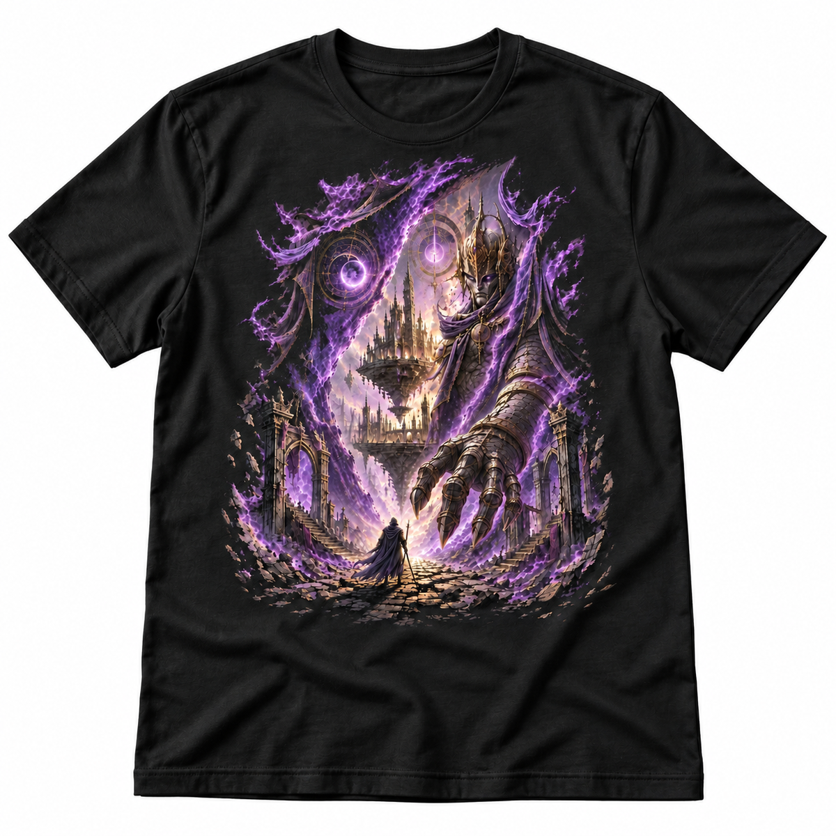 Veil of Thalveryn black graphic T-shirt by Astral Drift