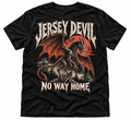 Jersey Devil No Way Home black T-shirt with red-winged creature artwork