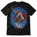 Stormwraith Cavalier black graphic T-shirt by Astral Drift