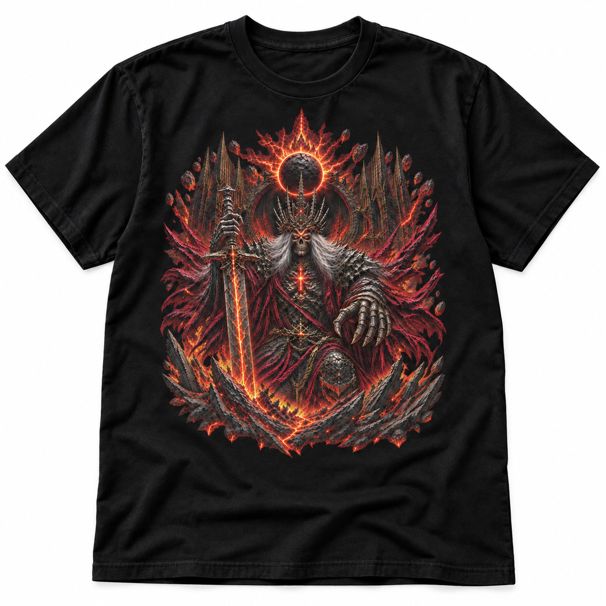 Crown of Cinders black graphic T-shirt by Astral Drift