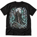 The Last Necromancer black graphic T-shirt by Astral Drift