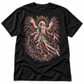 Ashen Seraph black graphic T-shirt by Astral Drift
