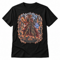 The Sorcerer black Gloamforged graphic T-shirt with dragonborn spellcaster – Astral Drift